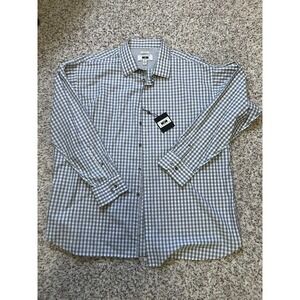 Joseph Abboud New Bespoke Men's 100% Cotton Button Up Shirt Sz 2XL Gray Plaid